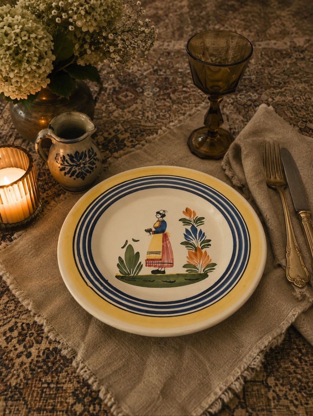 Vintage French Henriot Quimper Faience Plate